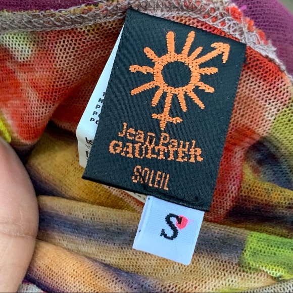 Jean-Paul Gaultier Fuzzi Dresses Soleil Long Sleeve Mid-Length Mock Neck Floral - Picture 5 of 7